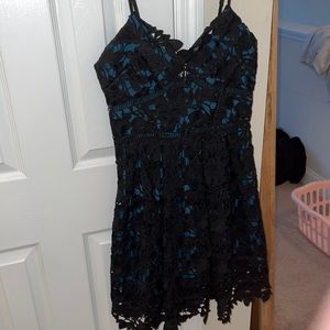 Lace and silk dress